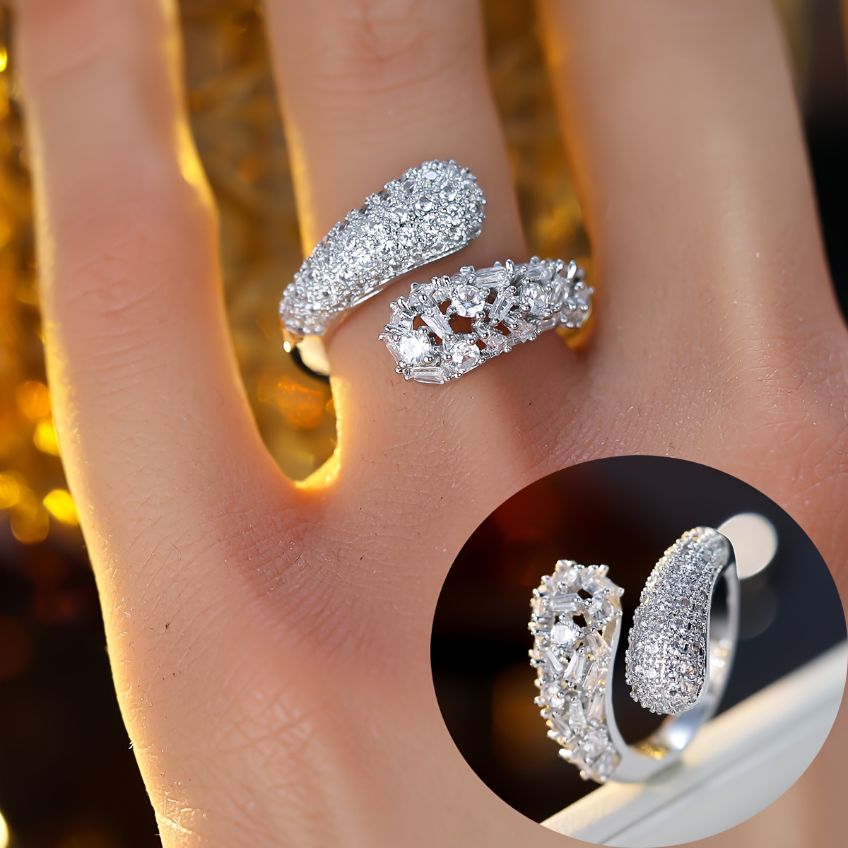 Women's Wrapped Open Design Stackable Band Ring